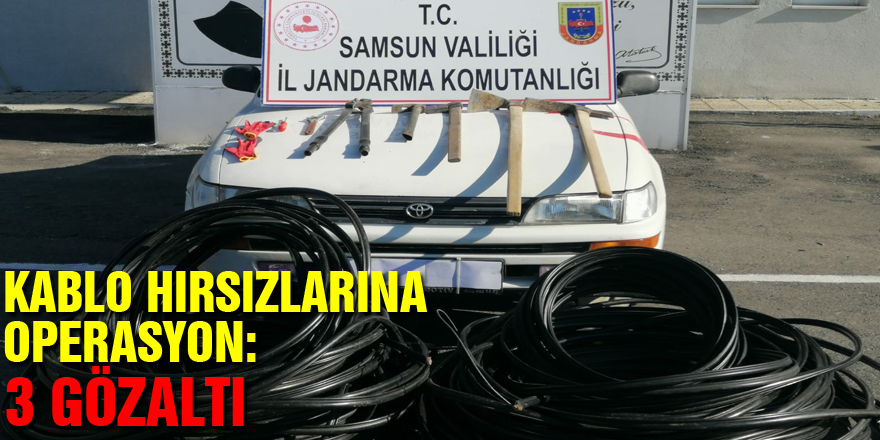 Samsun'da jandarmadan kablo hırsızlarına operasyon: 3 gözaltı