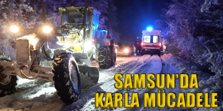 Samsun'da karla mücadele