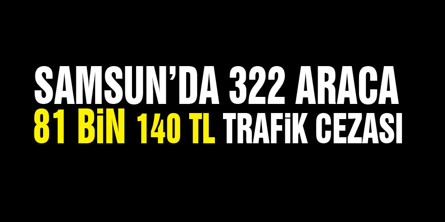 Samsun’da 322 araca 81 bin 140 TL trafik cezası