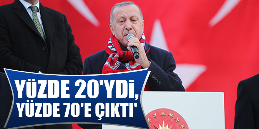 Cumhurbaşkanı Erdoğan: 'Savunma sanayinde yerlilik oranı yüzde 20'ydi, şimdi yüzde 70'in üzerine çıktı'