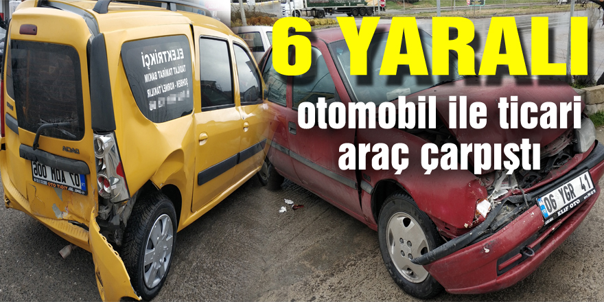 Samsun'da otomobil ile ticari araç çarpıştı: 6 yaralı