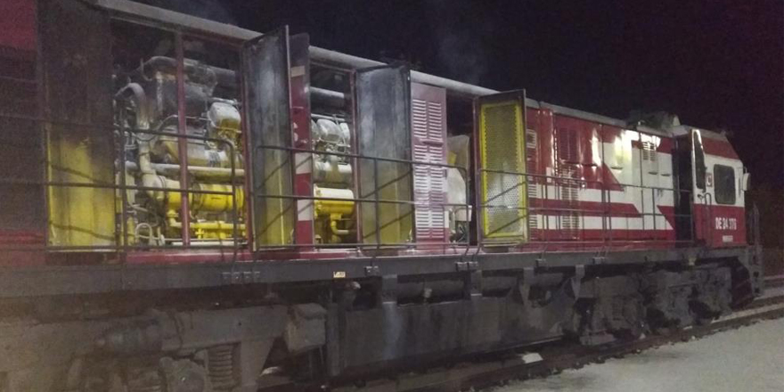 Tokat'ta yük treninin lokomotifinde yangın