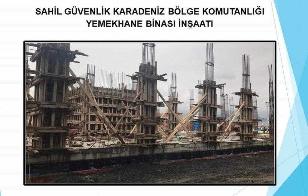 Sahil Güvenlik Karadeniz Bölge Komutanlığı yemekhanesi inşaatı yükseliyor