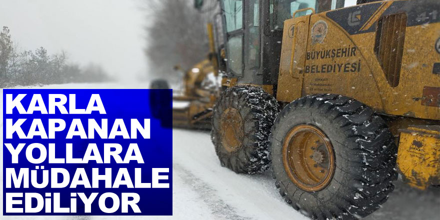 Samsun’da karla kapanan 27 kırsal mahalle yoluna 140 iş makinesiyle müdahale ediliyor
