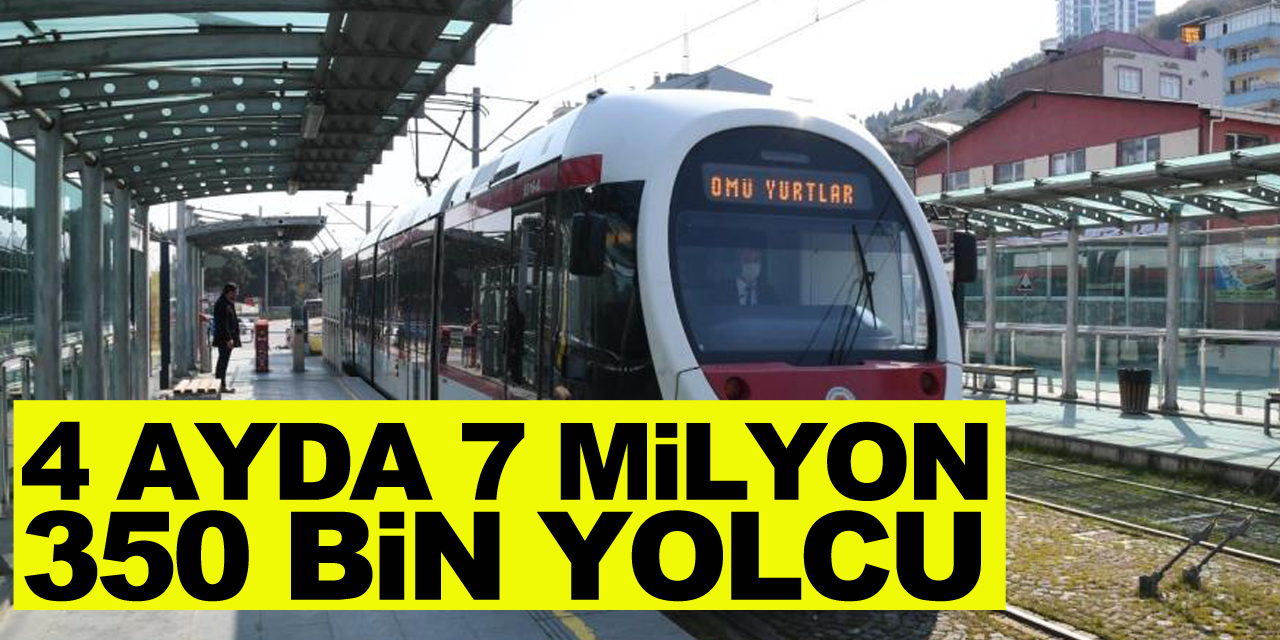 Samsun’da tramvaylar 4 ayda 7 milyon 350 bin yolcu taşıdı