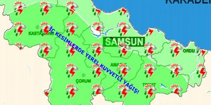 Samsun'da metrekareye 41,6 kilo yağış düştü