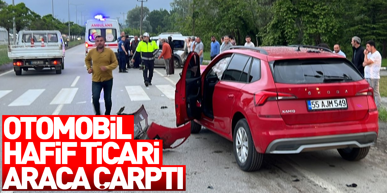 otomobil hafif ticari araca çarptı 2 kişi yaralandı