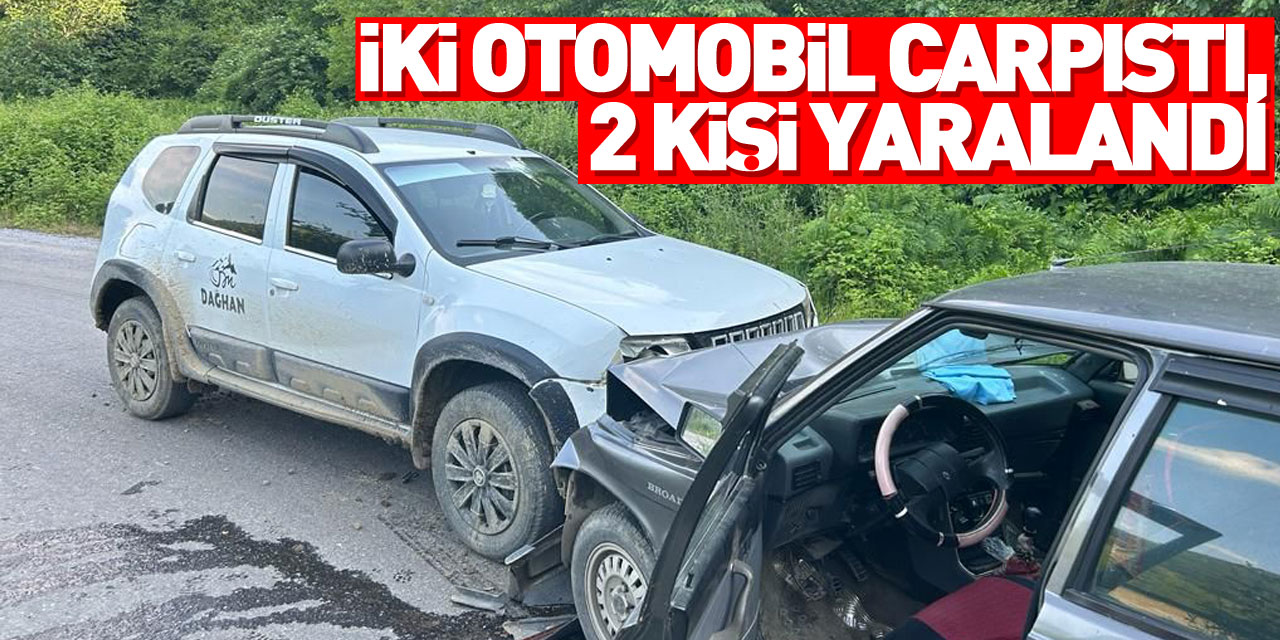 Samsun'da iki otomobil çarpıştı, 2 kişi yaralandı