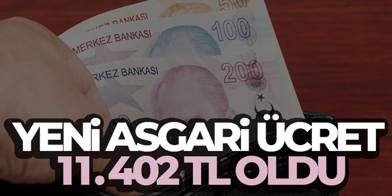 Yeni asgari ücret 11.402 TL oldu