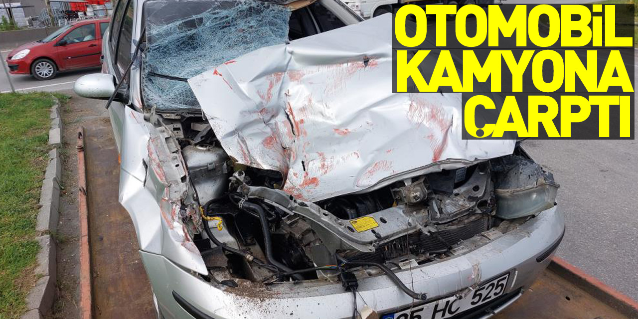 Samsun'da otomobil kamyona çarptı: 1 yaralı