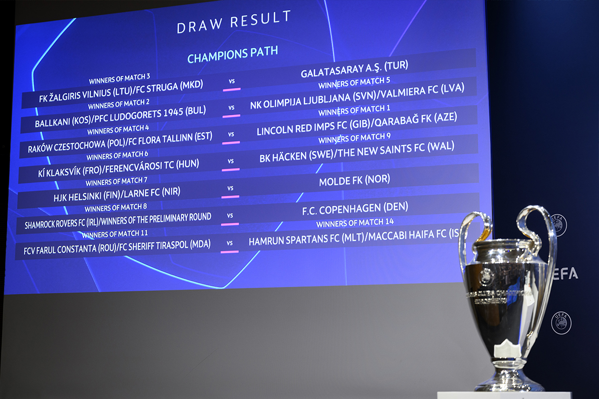 UEFA Şampiyonlar Ligi 2. Ön Eleme Turu'ndaki eşleşmeler belli oldu