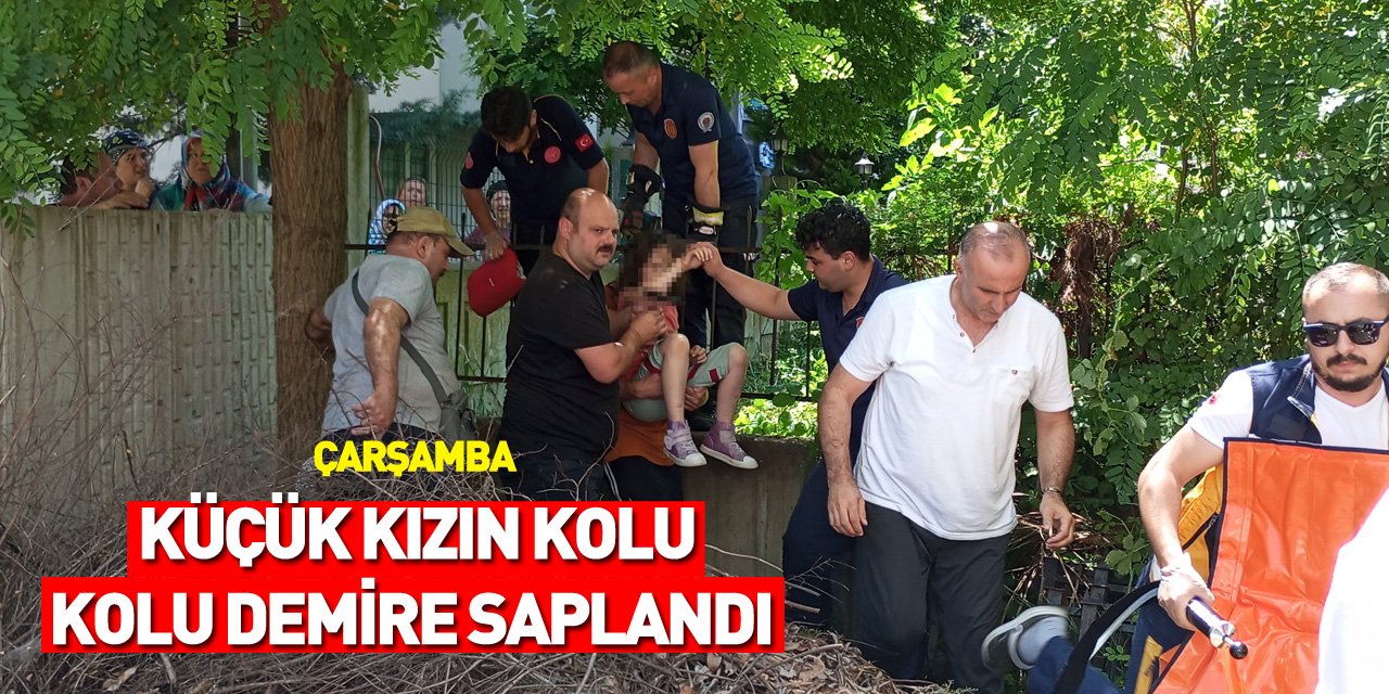 Kolu bahçenin demir korkuluğuna saplanan çocuk, hastaneye kaldırıldı