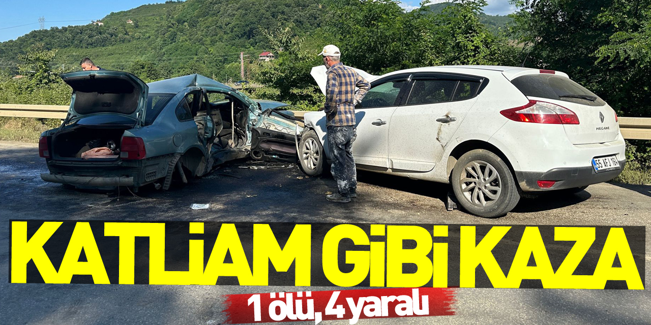 iki otomobil çarpıştığı kazada 1 kişi öldü, 4 kişi yaralandı