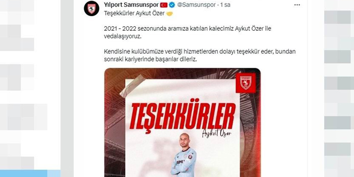 Samsunspor’da kaleci Aykut Özer ile yollar ayrıldı