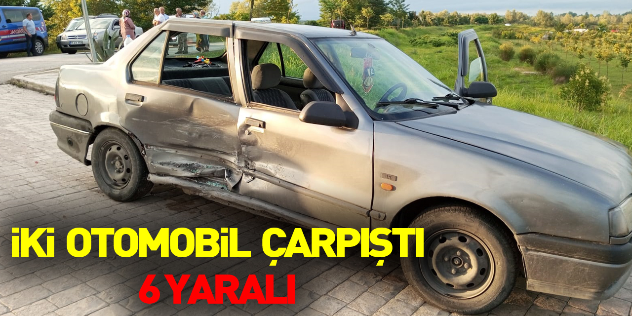 Samsun'da iki otomobilin çarpışması sonucu 6 kişi yaralandı