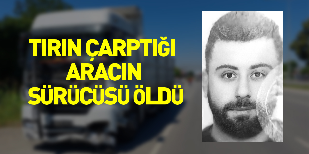 Samsun'da freni tutmadığı iddia edilen kepek yüklü tır, yol kenarında park halindeki hafif ticari araca çarptı. Sürücü hayatını