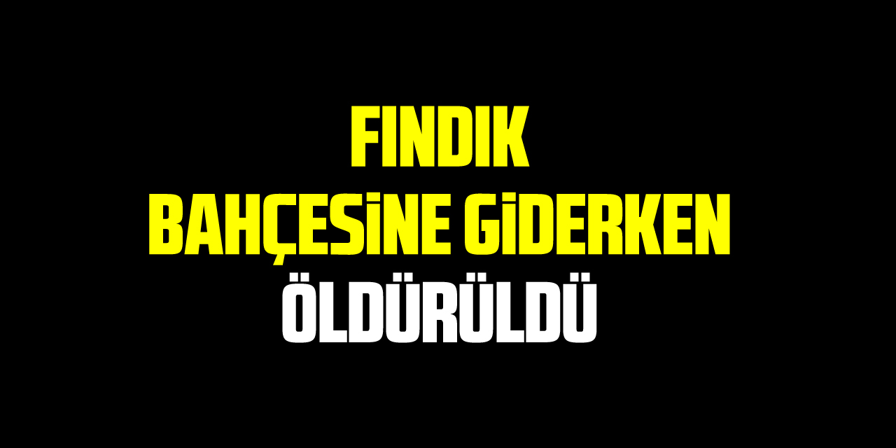 Fındık bahçesine giderken öldürüldü