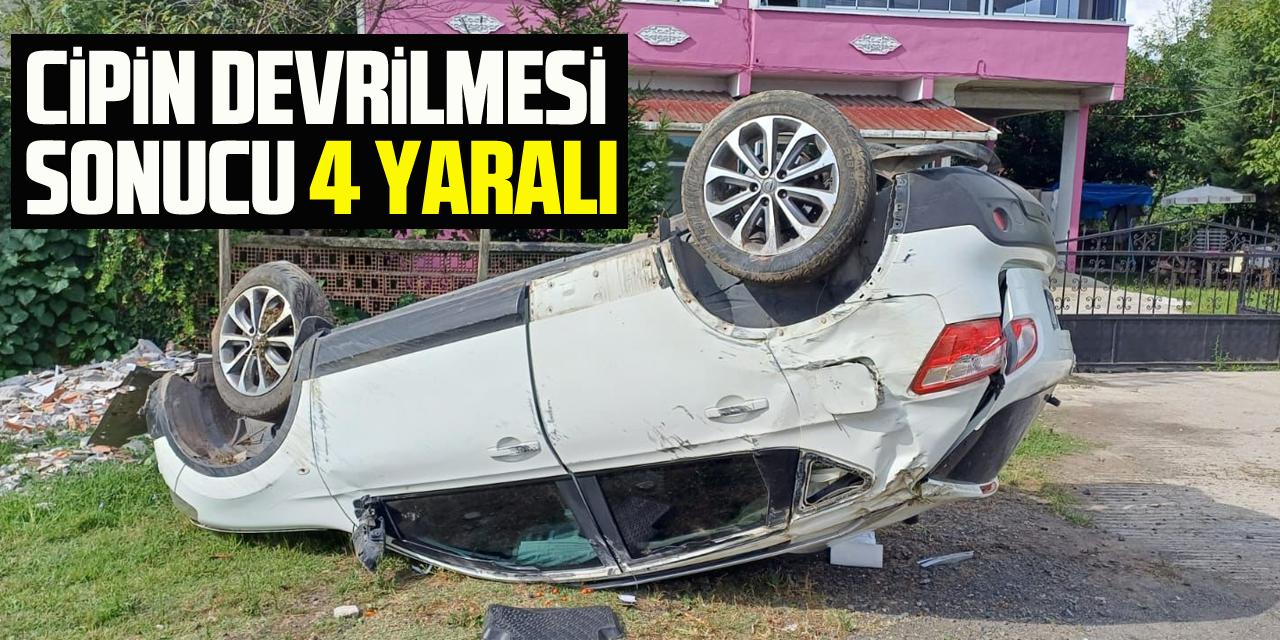 Samsun'da cipin devrilesi sonucu 4 kişi yaralandı