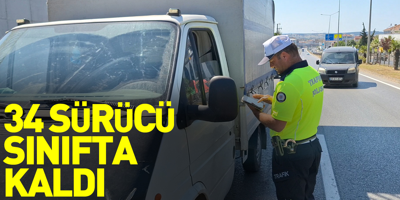 Samsun'da trafik denetimlerinde 34 sürücüye ceza kesildi