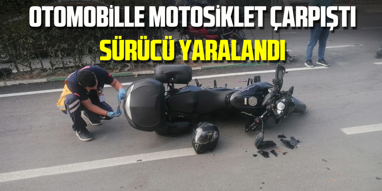 Çarşamba'da otomobil ile çarpışan motosiklet sürücüsü yaralandı