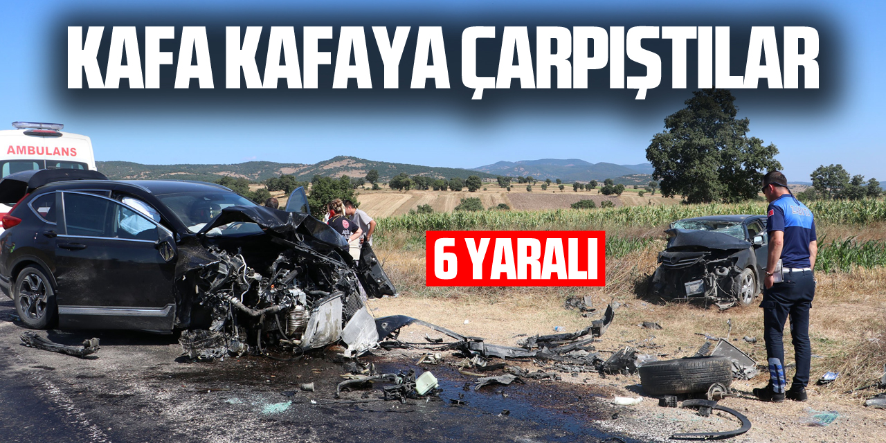 Samsun'da iki araç kafa kafaya çarpıştı: 6 yaralı