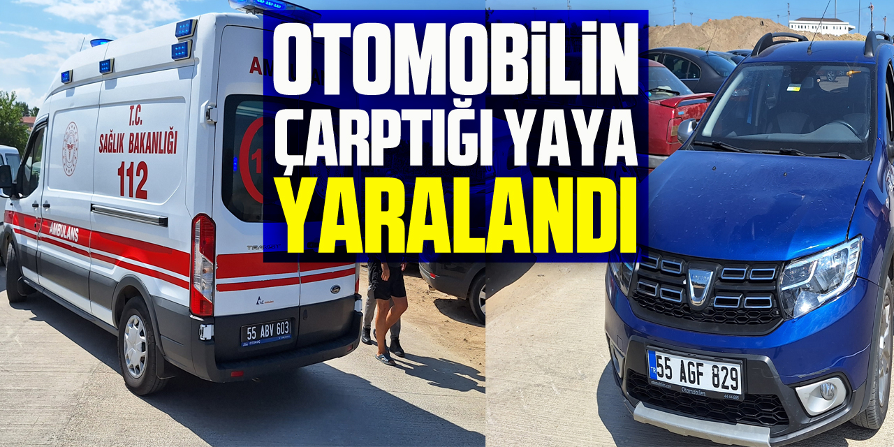 Samsun'da otomobilin çarptığı yaya yaralandı