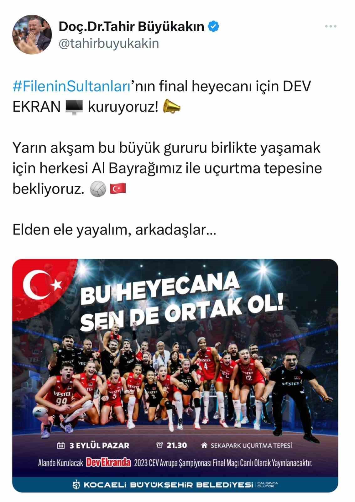 Kocaeliler, Filenin Sultanları’nın final maçı için tek yürek olacak