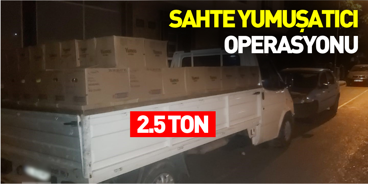 Samsun'da 2.5 ton sahte yumuşatıcı ele geçirdi