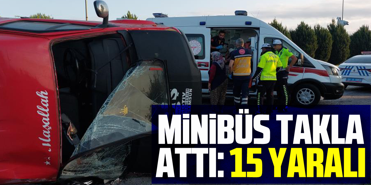 Fındık işçilerini taşıyan minibüs takla attı: 15 yaralı