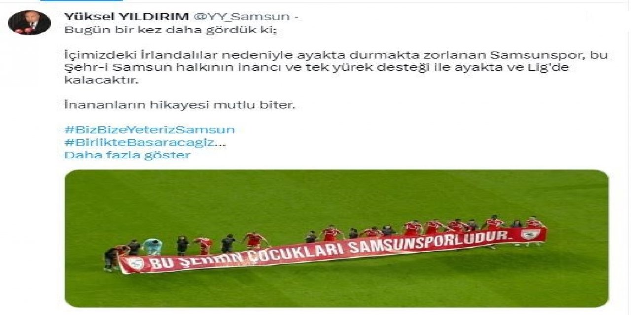 "Samsunspor ligde kalacaktır"