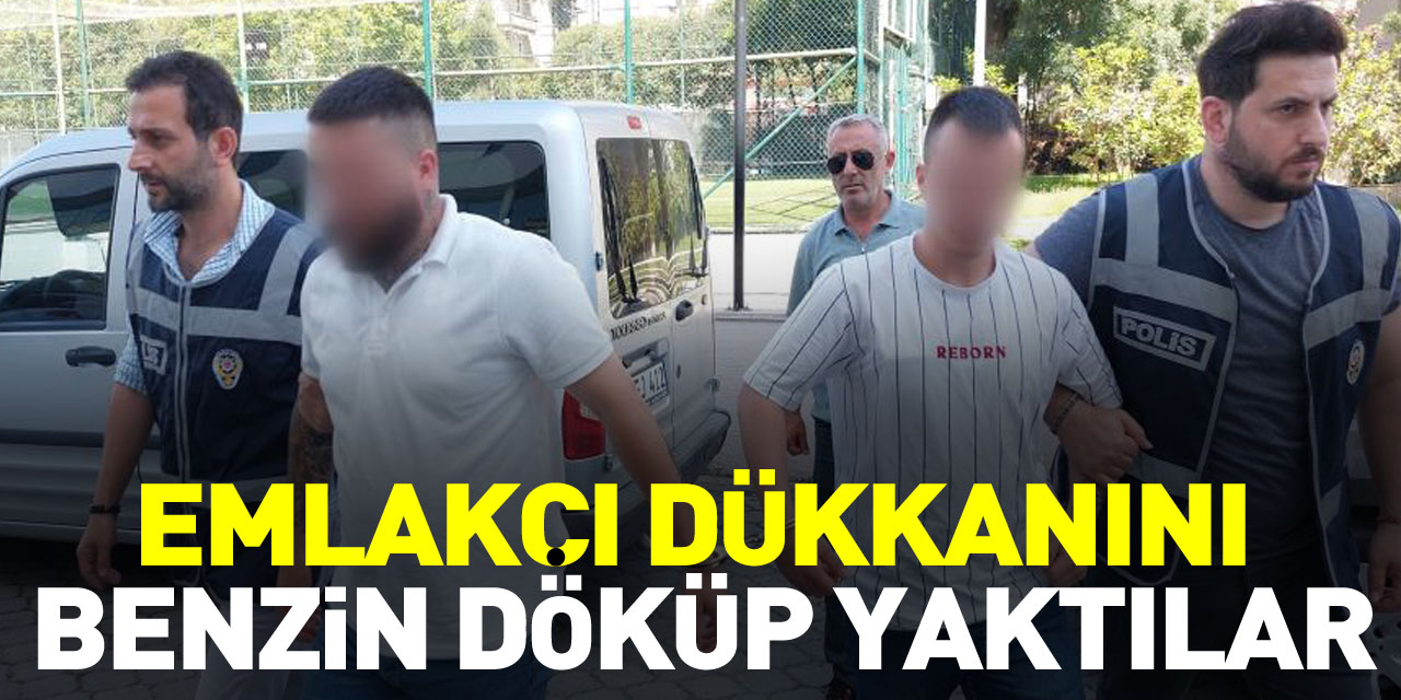 Emlakçı dükkanını  yaktılar