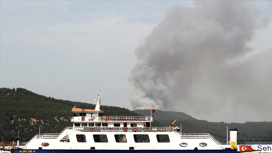 Çanakkale'de ormanlık alanda çıkan yangına müdahale ediliyor