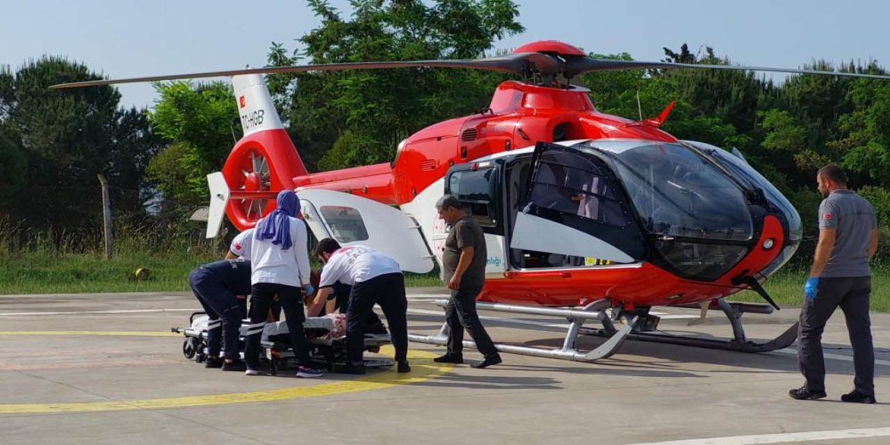 Ambulans helikopterler erken doğum için havalandı