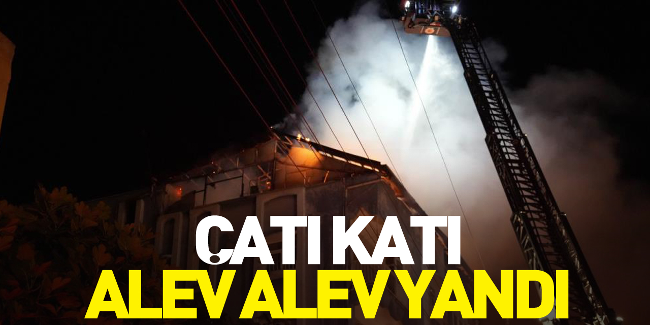 Çatı katı alev alev yandı