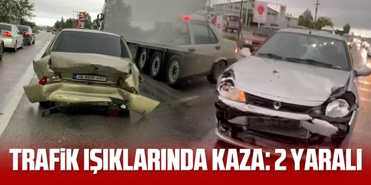 Işıkta duran otomobile çarptı: 2 yaralı