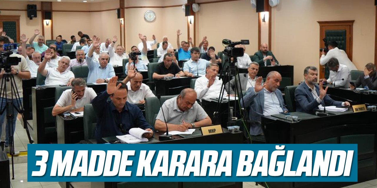 3 madde karara bağlandı!