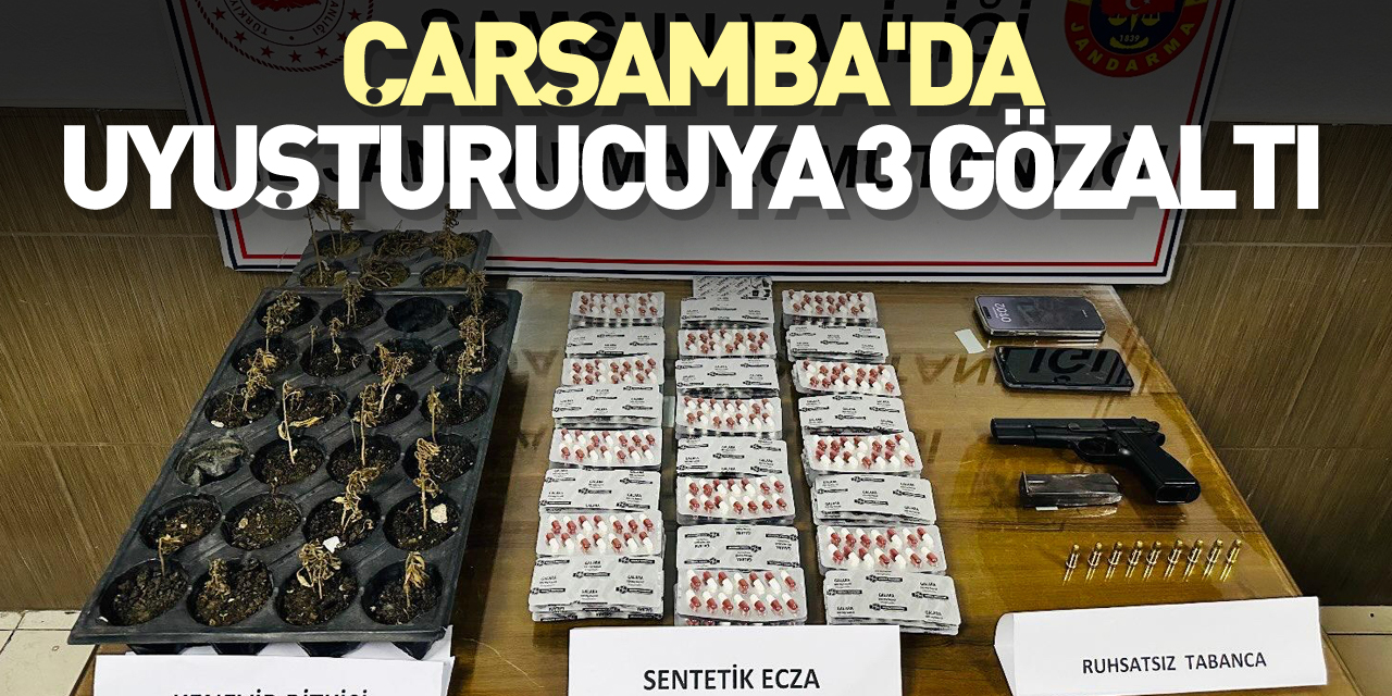 Çarşamba'da uyuşturucuya 3 gözaltı