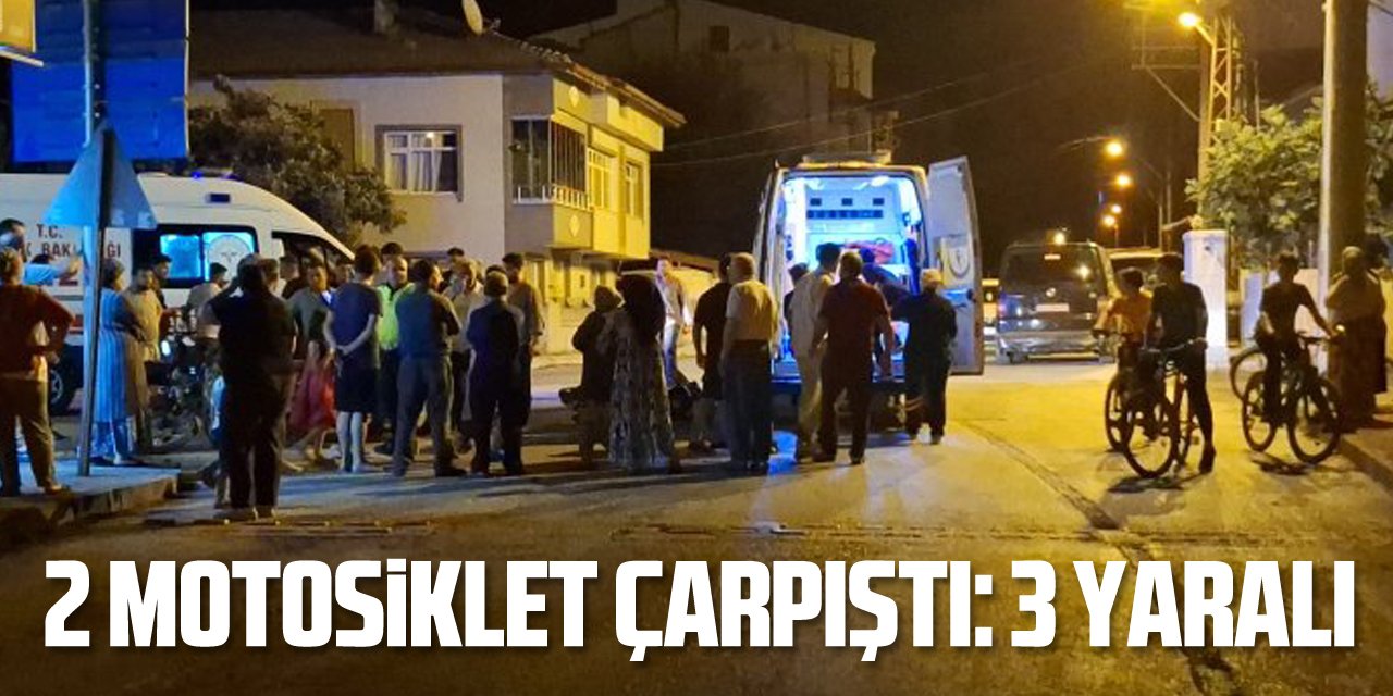 2 motosiklet çarpıştı: 3 yaralı