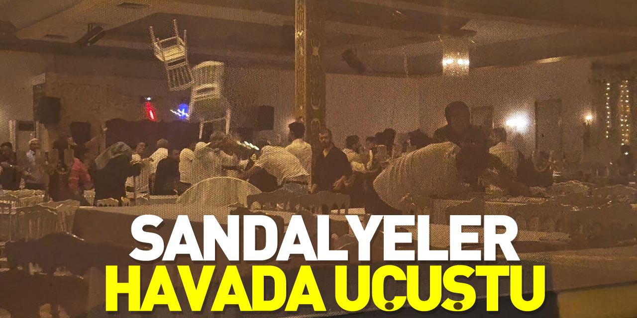 Sandalyeler havada uçuştu