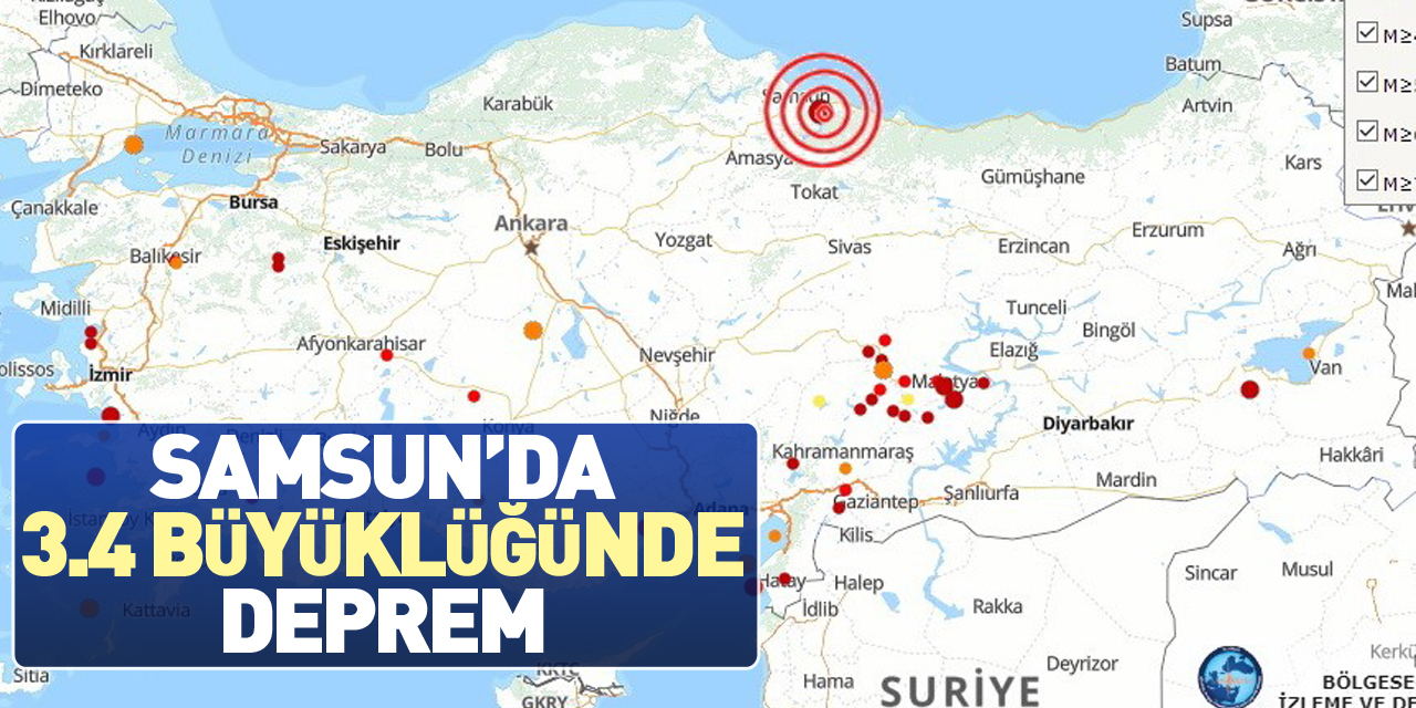 SAMSUN'DA DEPREM