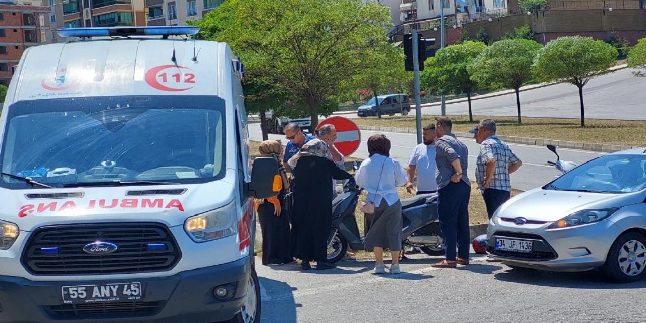 Samsun'da otomobil ile motosiklet çarpıştı: 1 yaralı