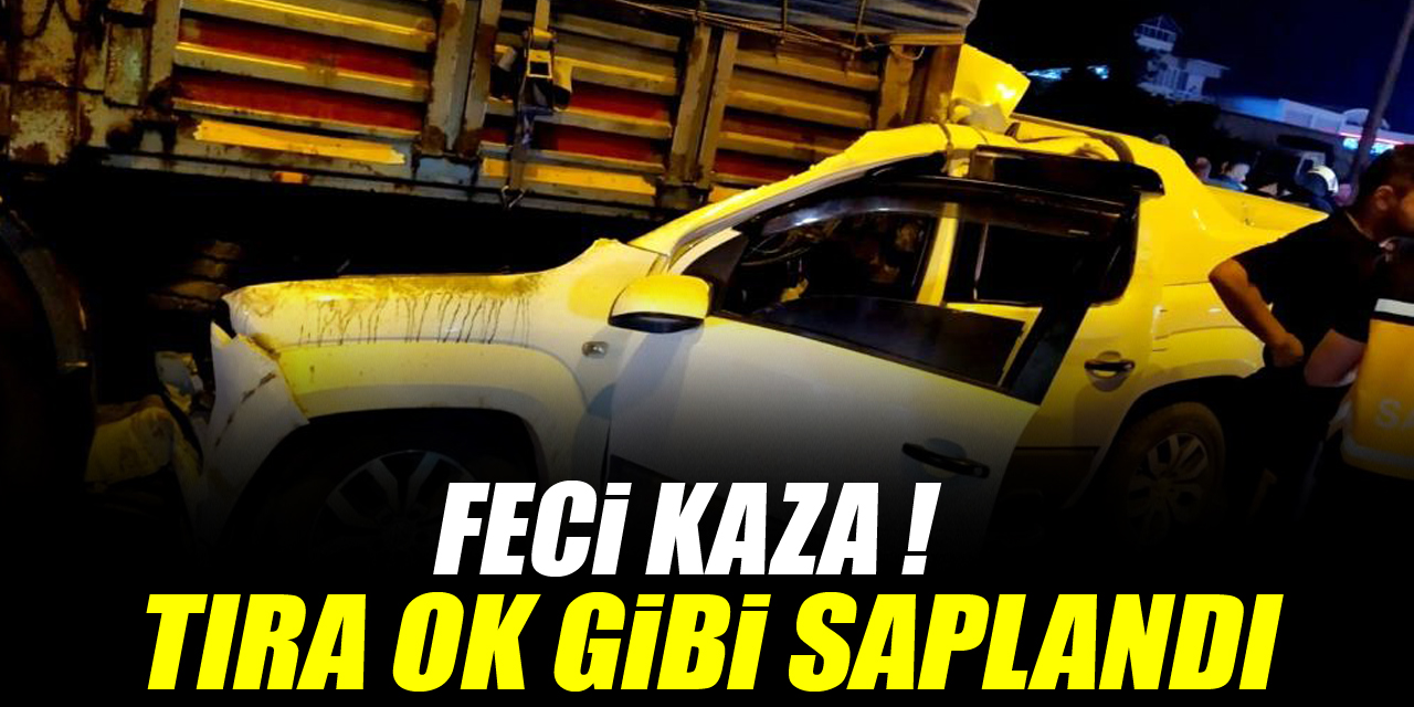 FECİ KAZA ! TIRA OK GİBİ SAPLANDI