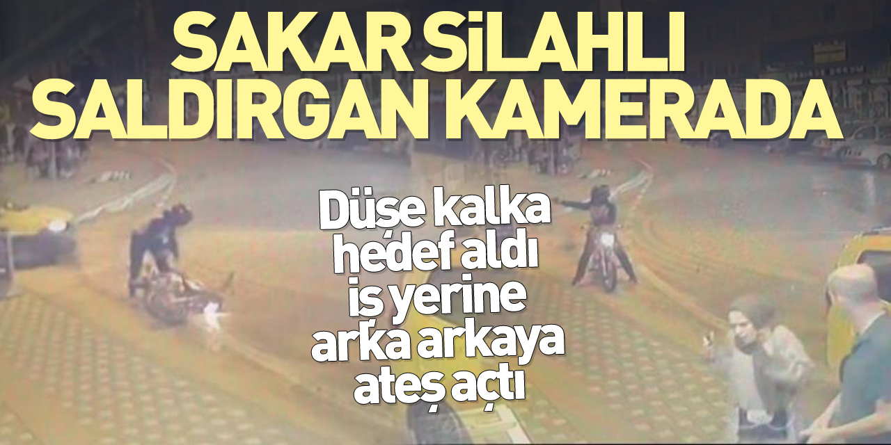 Sakar silahlı saldırgan kamerada...