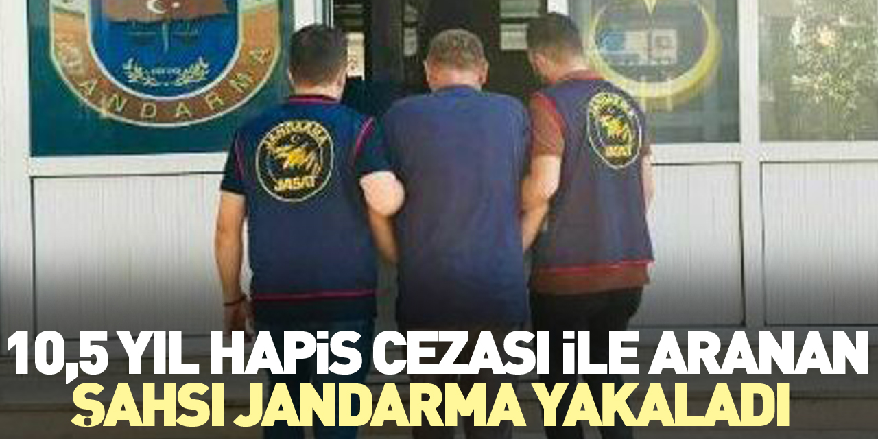 10,5 yıl hapis cezası ile aranan şahsı jandarma yakaladı