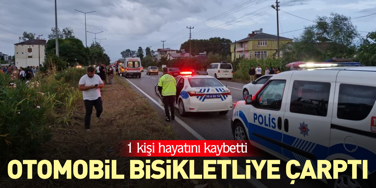 Otomobil bisikletliye çarptı