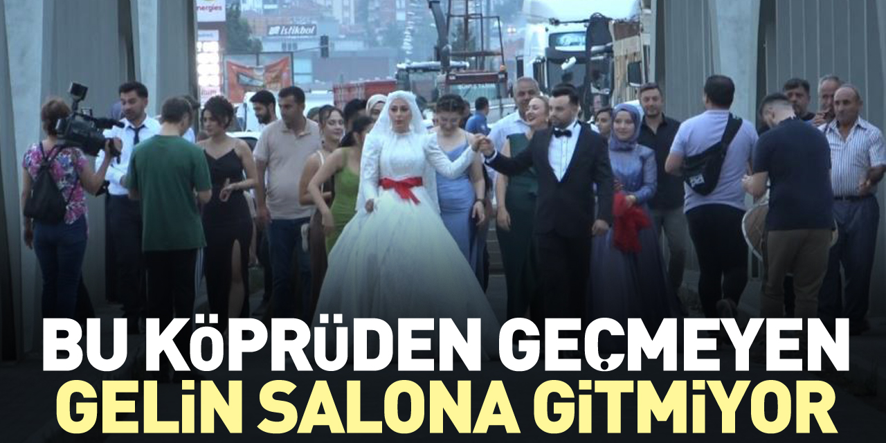 Gelinler köprüden geçmek için sırada bekliyor