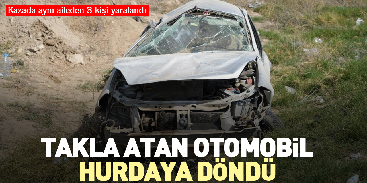 Takla atan otomobil hurdaya döndü