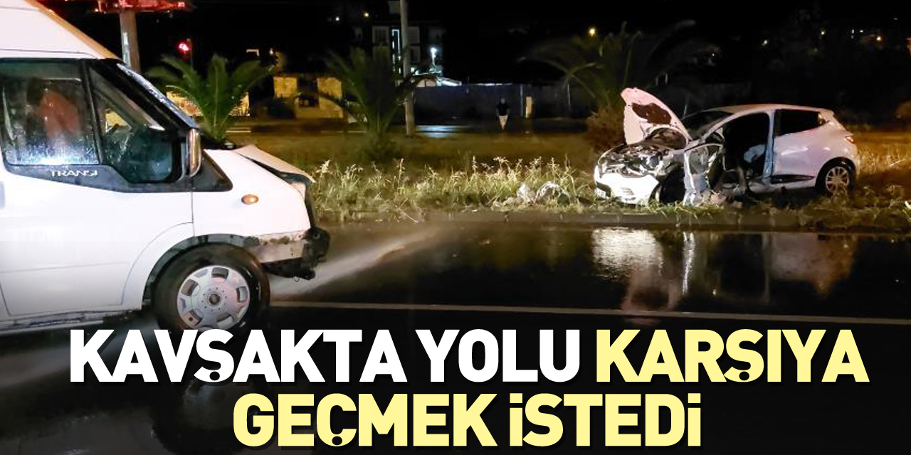 Kavşakta yolu karşıya geçmek istedi