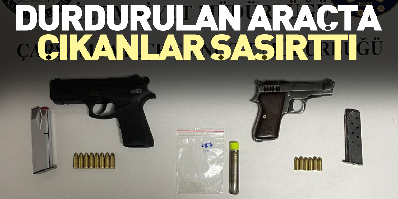 Durdurulan araçta çıkanlar şaşırttı