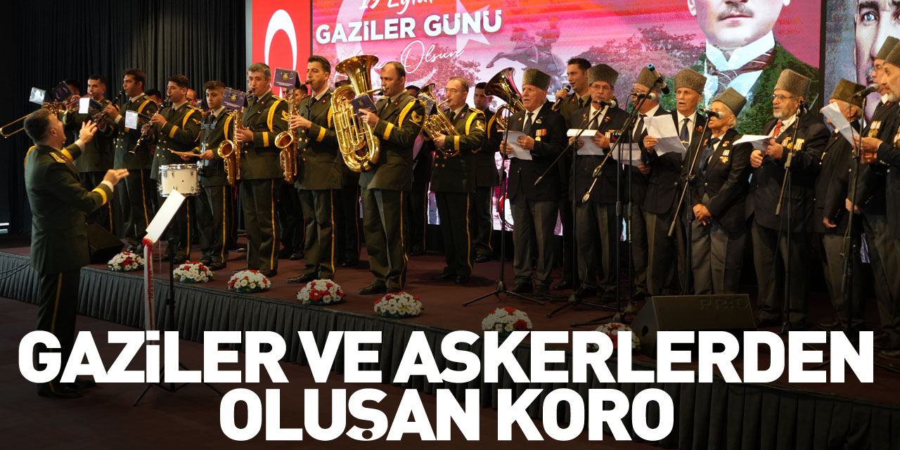 Gaziler ve askerlerden oluşan koro